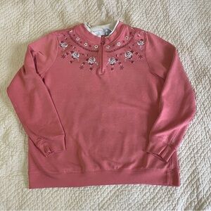 VTG 90s Blair Grandma Half-Zip Sweatshirt - Size Medium